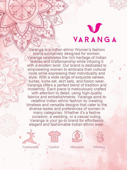 Indyancart VA Women's Printed A-Line Kurta with Trousers