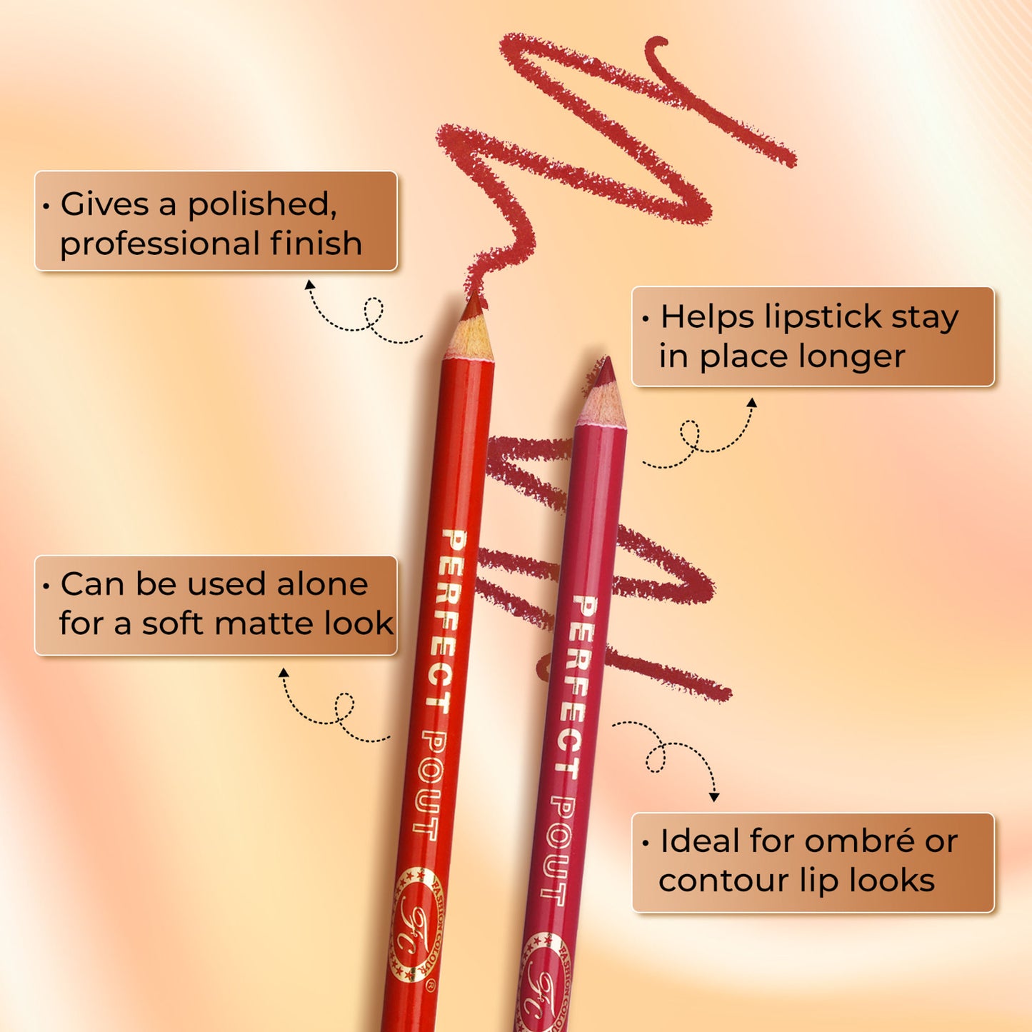 FASHION COLOUR Perfect Pout Matte Lipliner - Purple