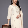 Dhiyona VA Women'sFloral Embroidered Zari Kurta With Palazzos & Dupatta