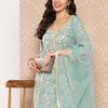 Dhiyona VA Women'sFloral Printed Regular Pure Cotton Kurta with Palazzos & Dupatta