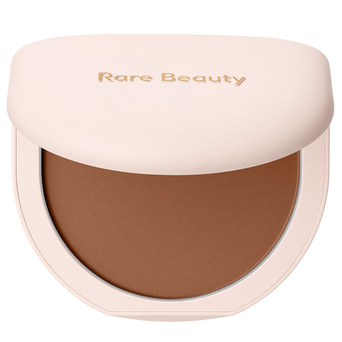 Rare Beauty True To Myself Tinted Pressed Finishing Powder in Chestnut, compact with smooth powder surface and subtle brand logo.