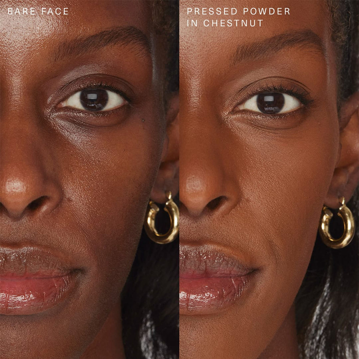 Rare Beauty True To Myself Tinted Pressed Finishing Powder in Chestnut, compact with pressed powder and subtle branding.