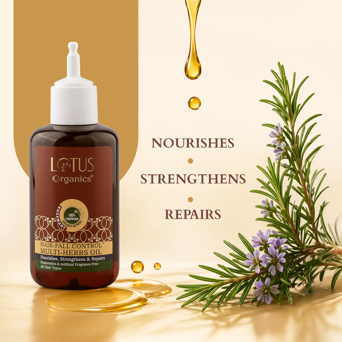 Lotus Organics Hair Fall Control Multi-herbs Hair Oil