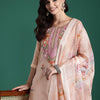 Dhiyona IE Women Floral Embroidered Thread Work Cotton Kurta with Trousers & With Dupatta