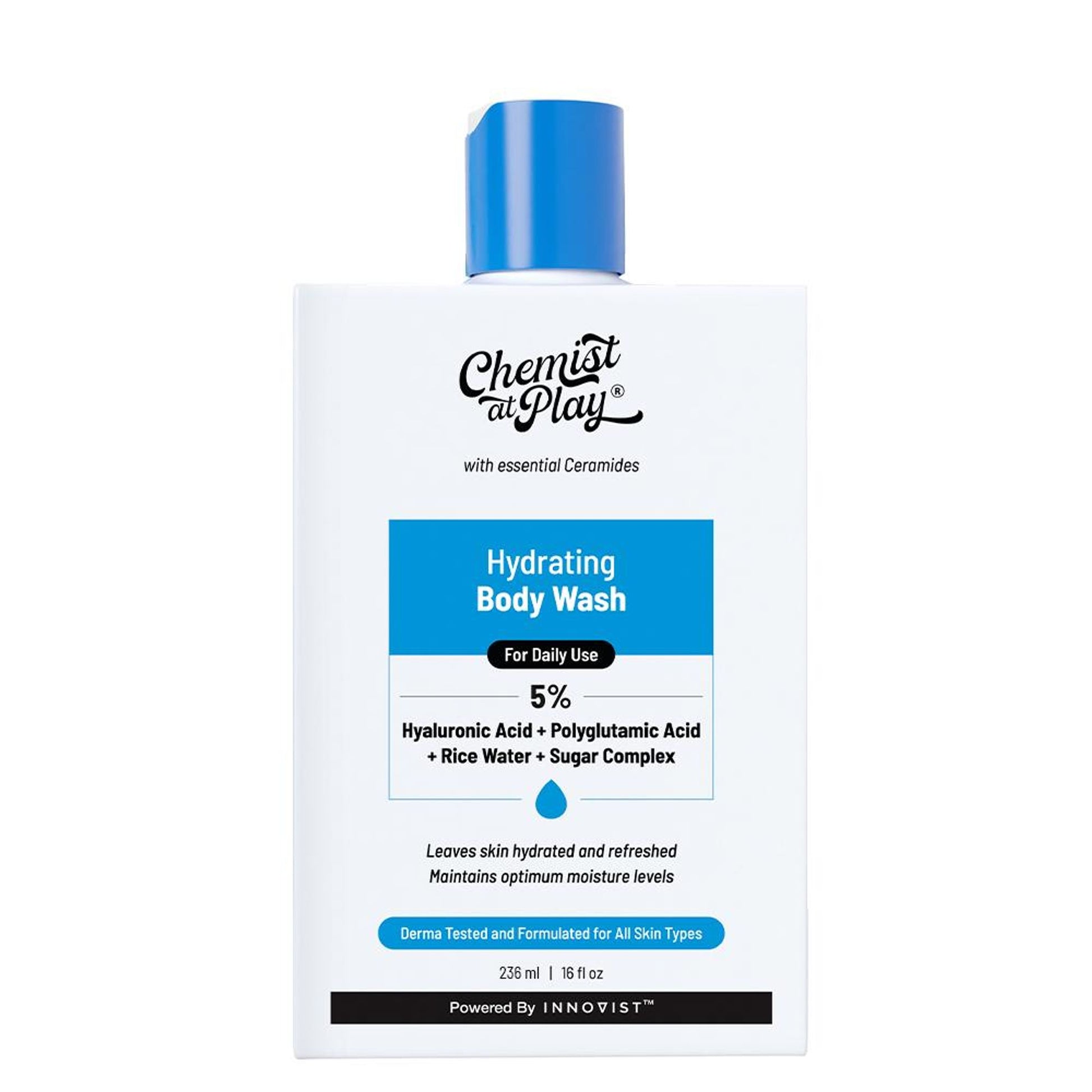 Chemist at Play Hyaluronic Acid Hydrating Body Wash, Best for Moisturization & Barrier Repair