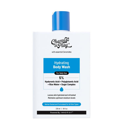 Chemist at Play Hyaluronic Acid Hydrating Body Wash, Best for Moisturization & Barrier Repair