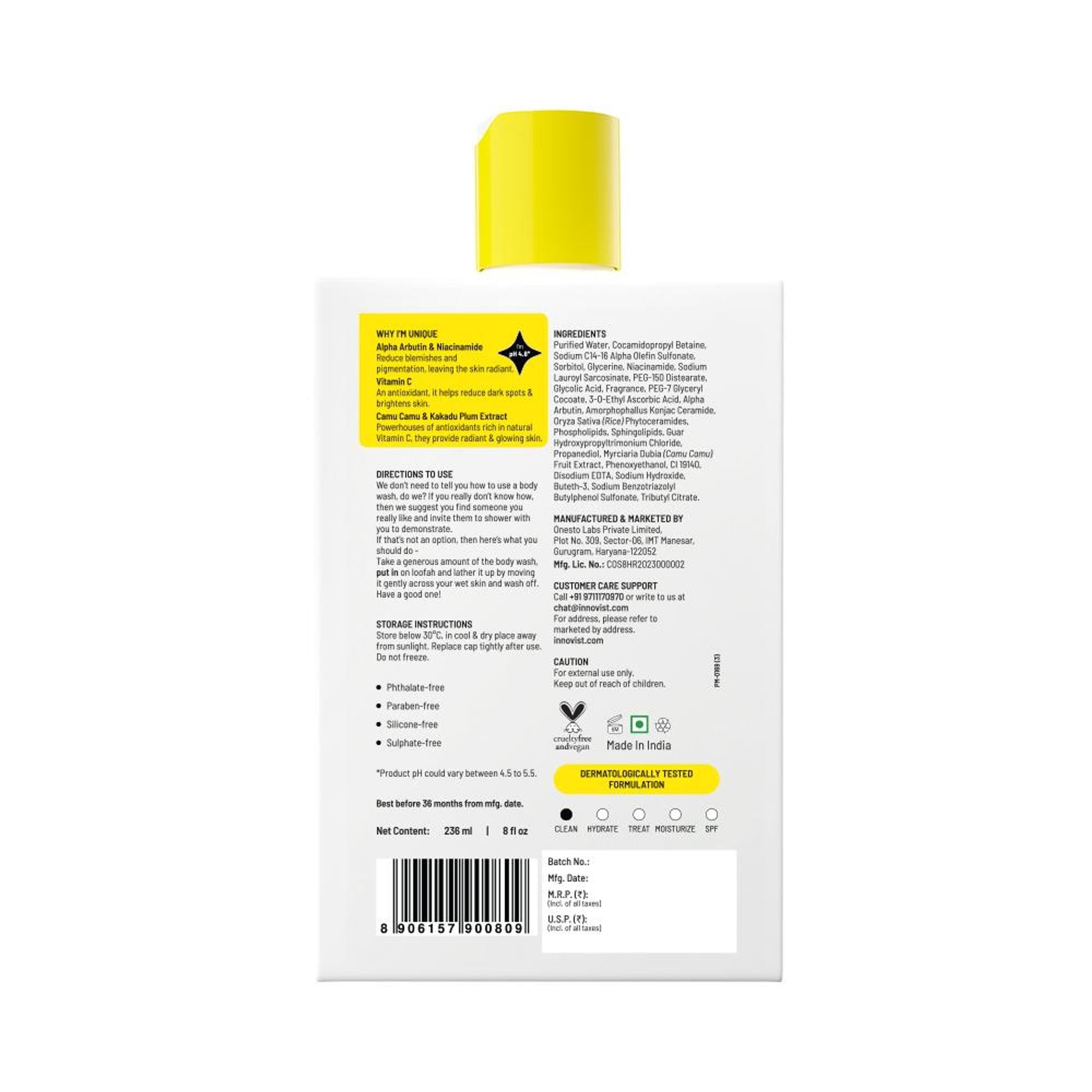 Chemist at Play Brightening Body Wash - 3% Vitamin C + Niacinamide Shower Gel For Women & Men