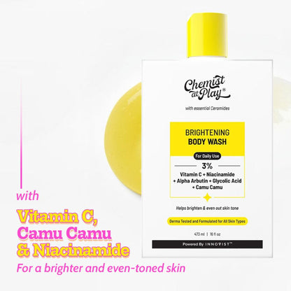 Chemist at Play Brightening Body Wash - 3% Vitamin C + Niacinamide Shower Gel For Women & Men