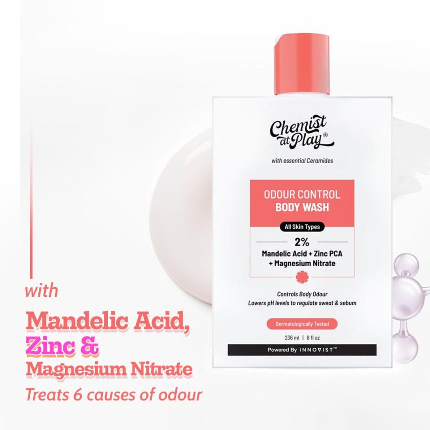 Chemist at Play Odour Control Body Wash, Magnesium Nitrate & Zinc Control Body Odour & Balance pH