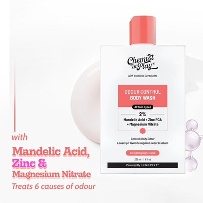 Chemist at Play Odour Control Body Wash, Magnesium Nitrate & Zinc Control Body Odour & Balance pH