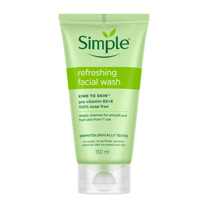 Simple Refreshing Facial Wash, 100% Soap-Free | Perfect for Sensitive Skin