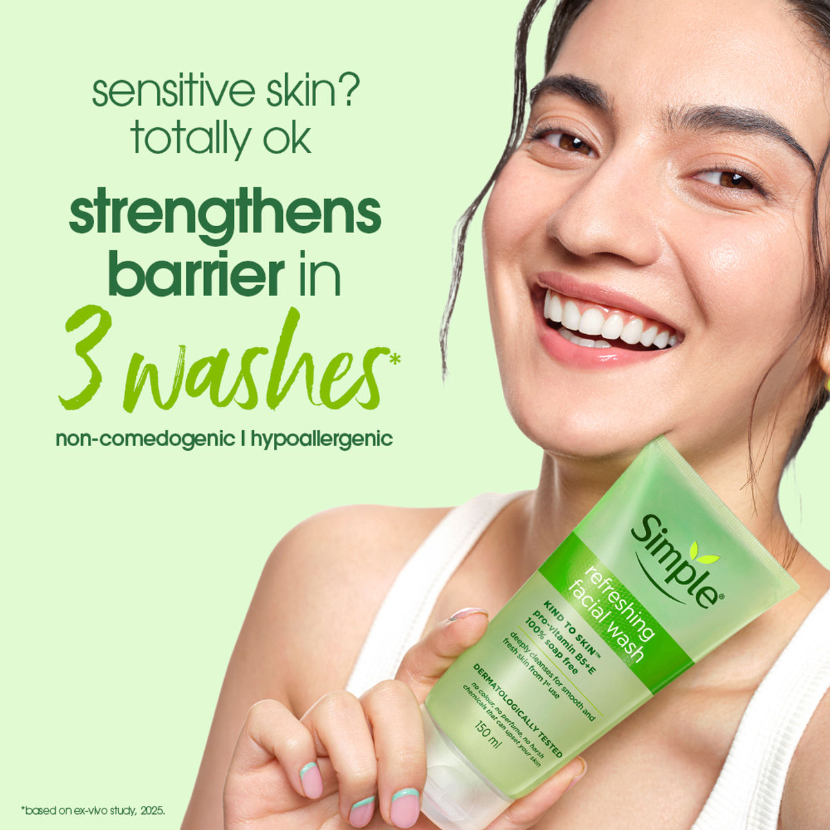 Simple Refreshing Facial Wash, 100% Soap-Free | Perfect for Sensitive Skin