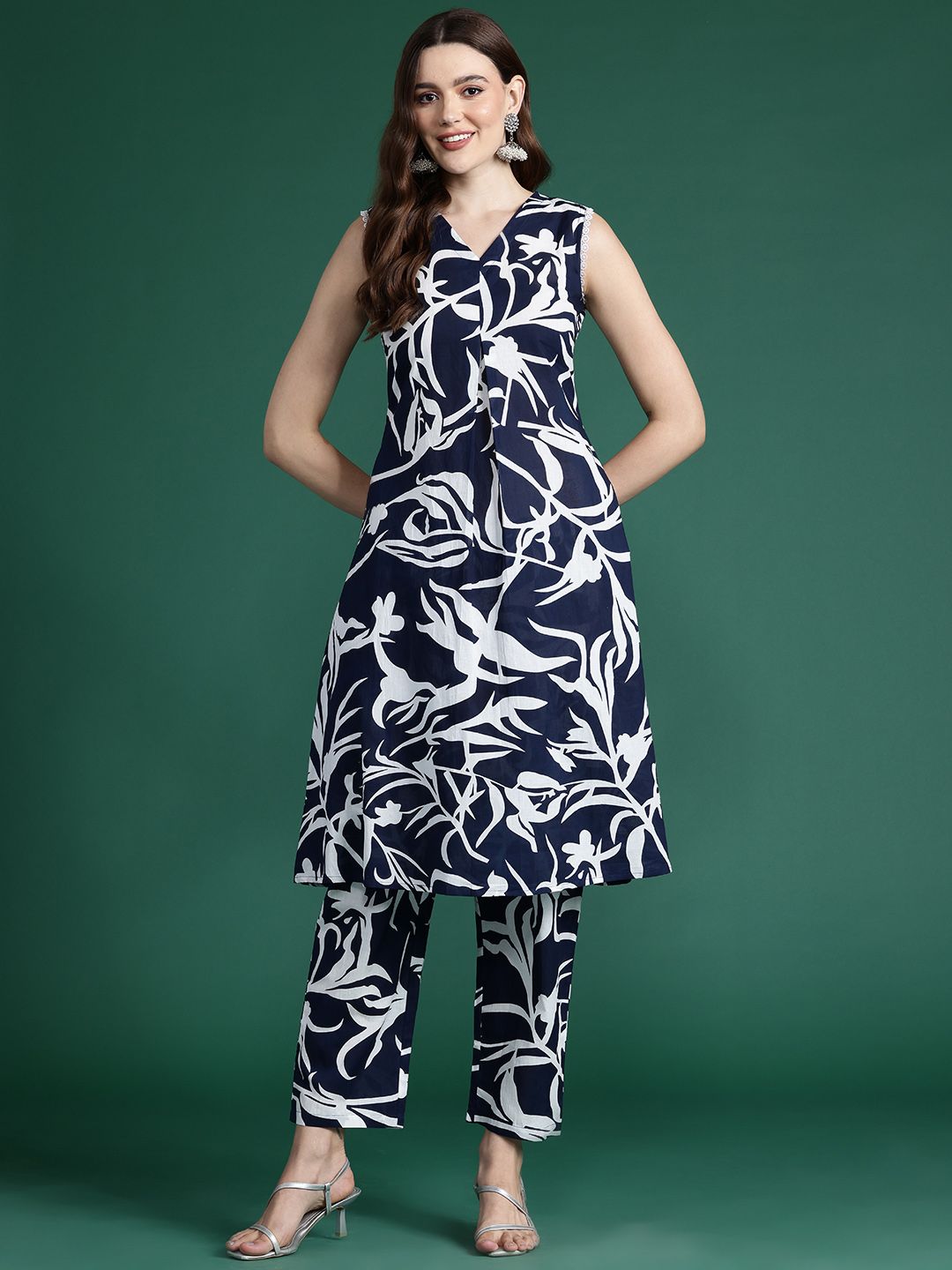 Dhiyona IE Printed Pure Cotton Tunic With Trousers