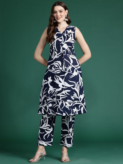 Dhiyona IE Printed Pure Cotton Tunic With Trousers