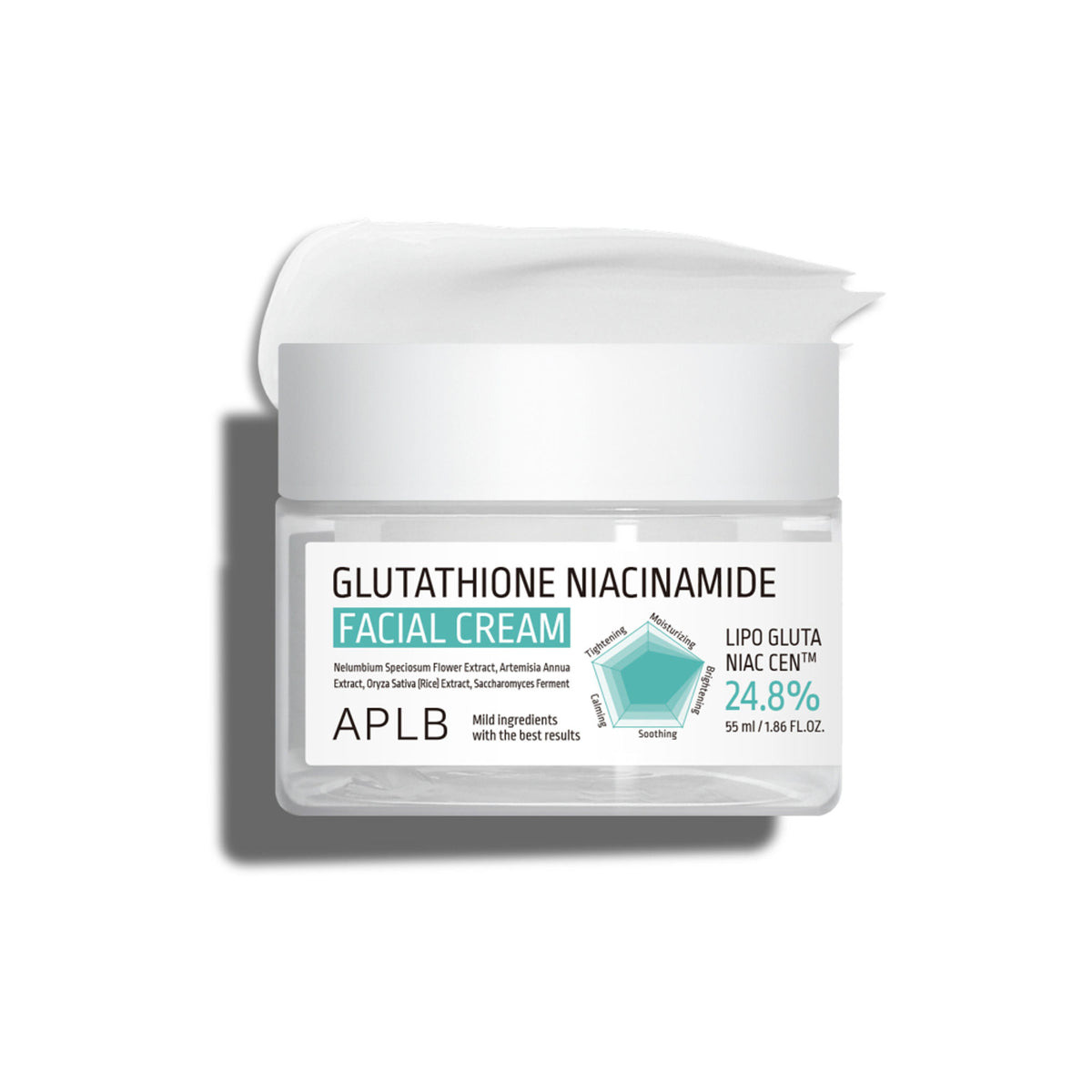 APLB Glutathione and Niacinamide Facial Cream jar showing the product label and packaging for brightening skincare.