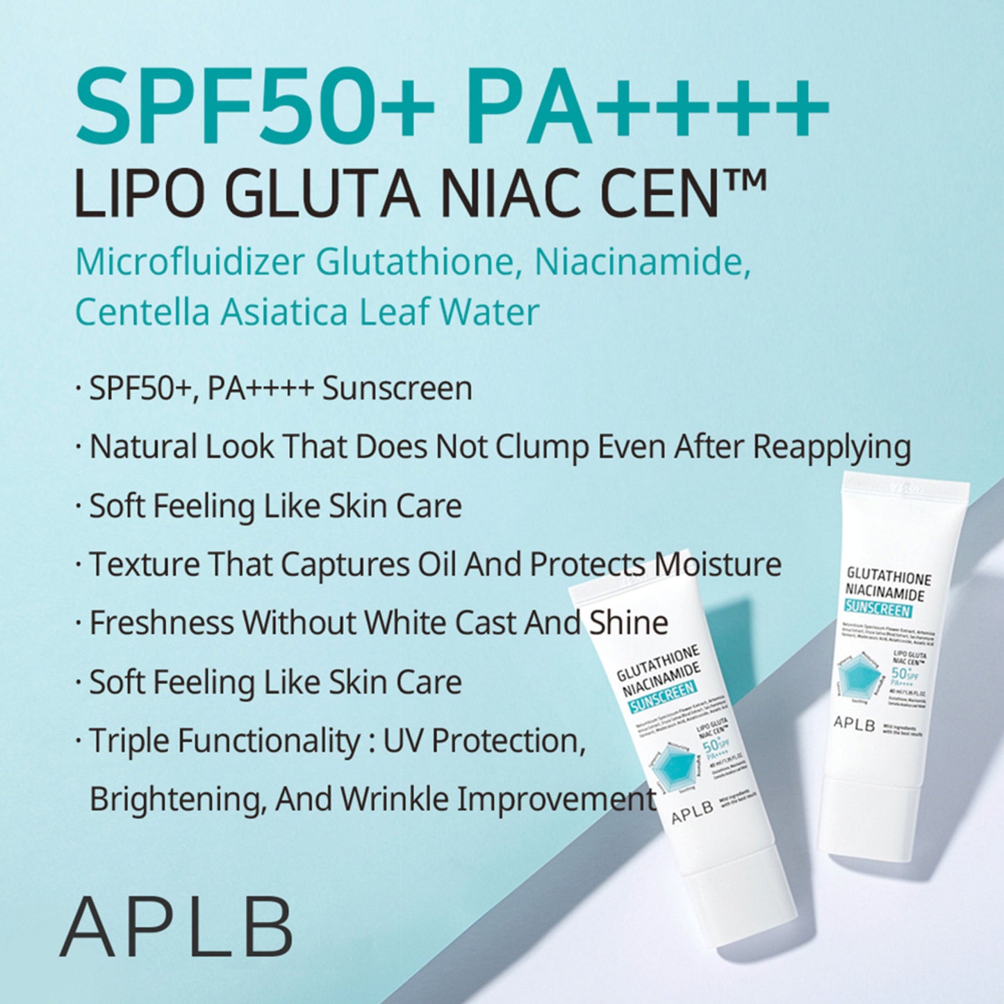 APLB Glutathione Niacinamide Sunscreen SPF 50+ PA++++