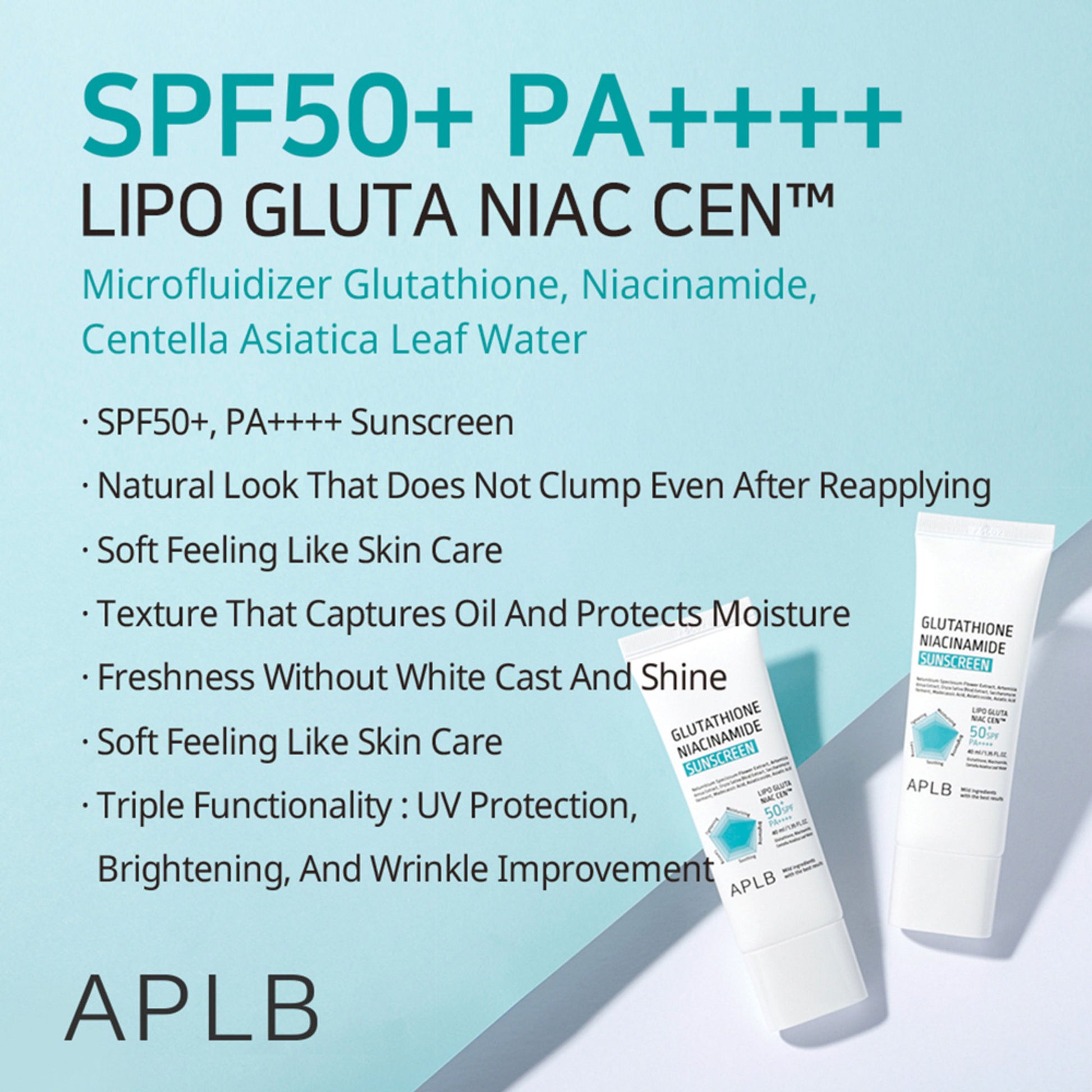 APLB Glutathione Niacinamide Sunscreen SPF 50+ PA++++