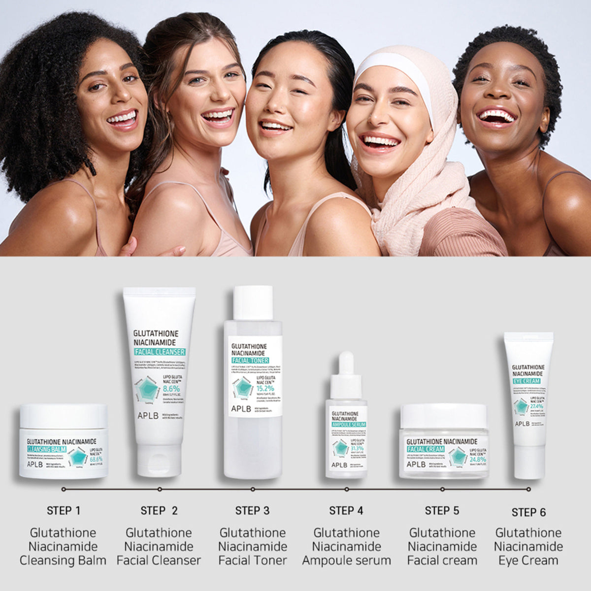 APLB Glutathione Niacinamide Cleansing Balm in a jar, showing its smooth, creamy texture and clean packaging.