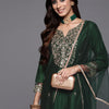 Dhiyona IE Women Embroidered Straight Kurta & Trousers With Dupatta