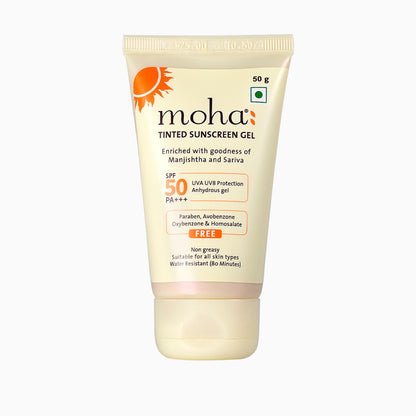 Moha Tinted Sunscreen Gel SPF 50 +++ Protect And Illuminate Skin With Manjishtha And Sariva