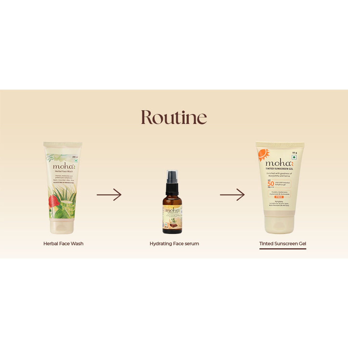 Moha Tinted Sunscreen Gel SPF 50 +++ Protect And Illuminate Skin With Manjishtha And Sariva