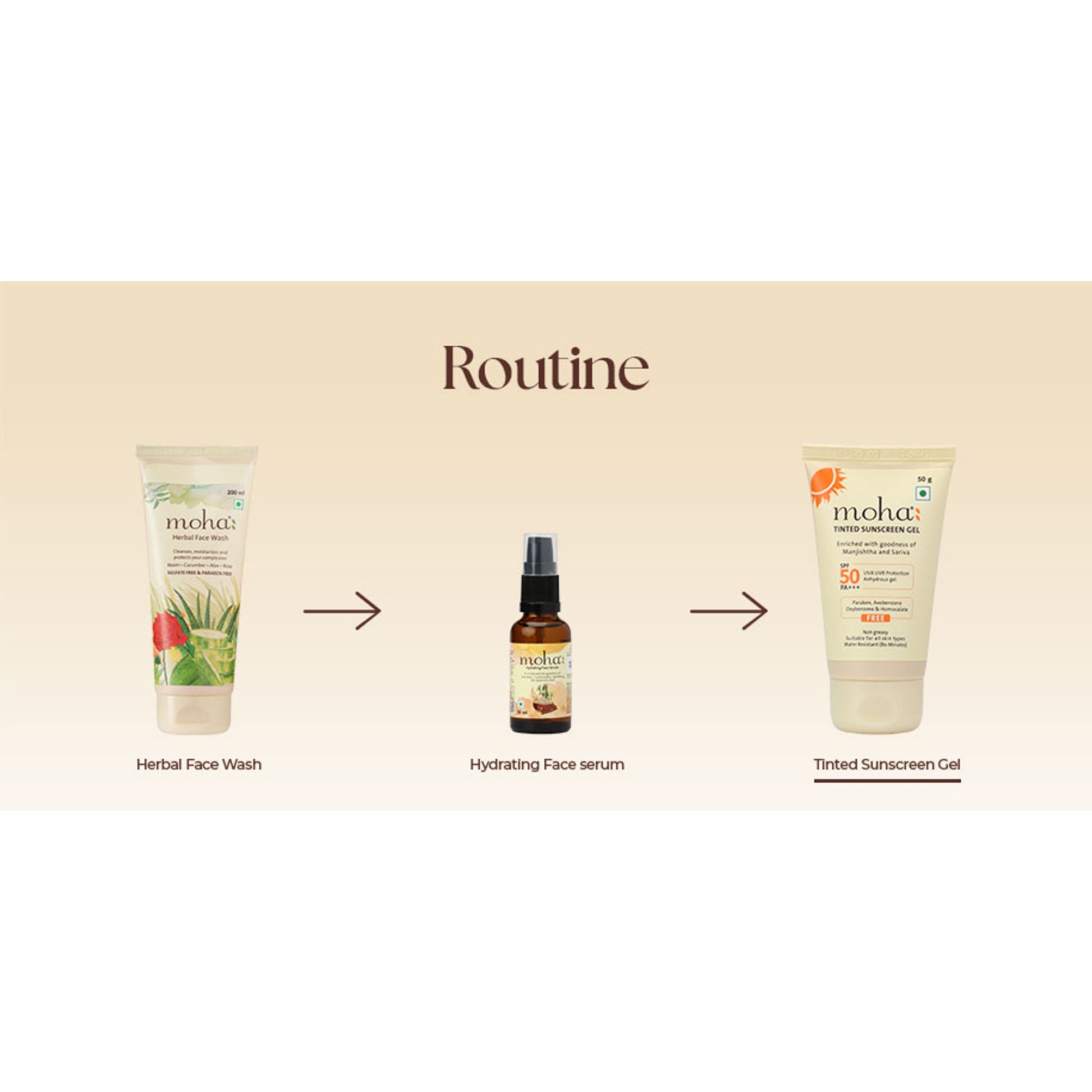 Moha Tinted Sunscreen Gel SPF 50 +++ Protect And Illuminate Skin With Manjishtha And Sariva