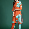 Indyancart IE Floral Printed Kurta with Trousers