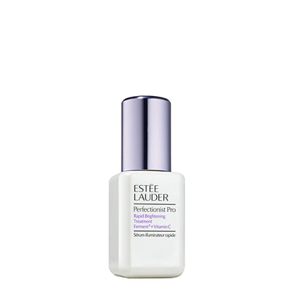 Estee Lauder Perfectionist Pro Rapid Brightening Treatment bottle with applicator for glowing, even skin.