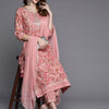 Dhiyona VA Women's Pink Printed Gotta Patti Pure Cotton Kurta with Trousers & Dupatta