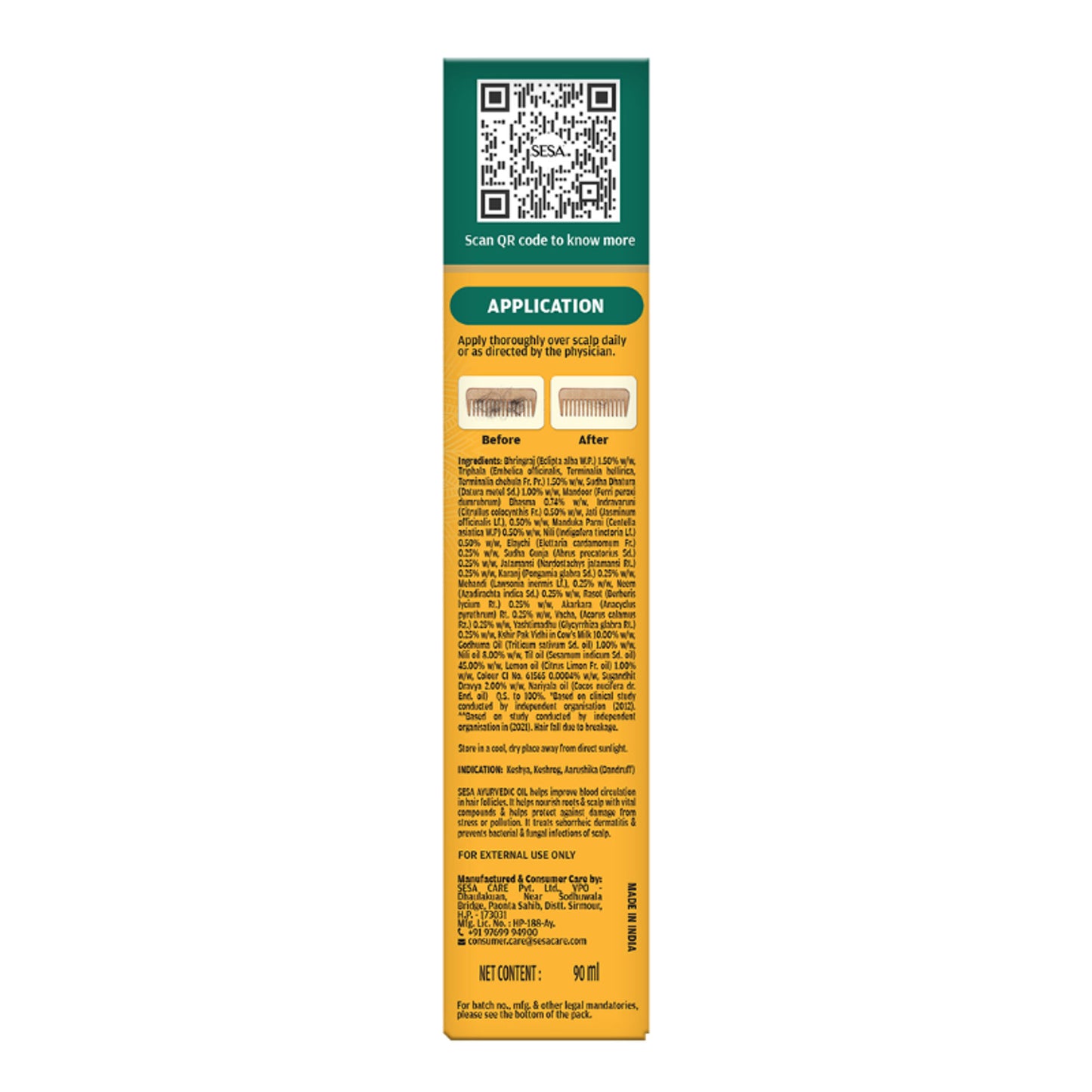 SESA Ayurvedic Hair Oil, 18 Herbs + 5 Oils, Kshir Pak Vidhi reduces Hair Fall & Supports Hair Growth
