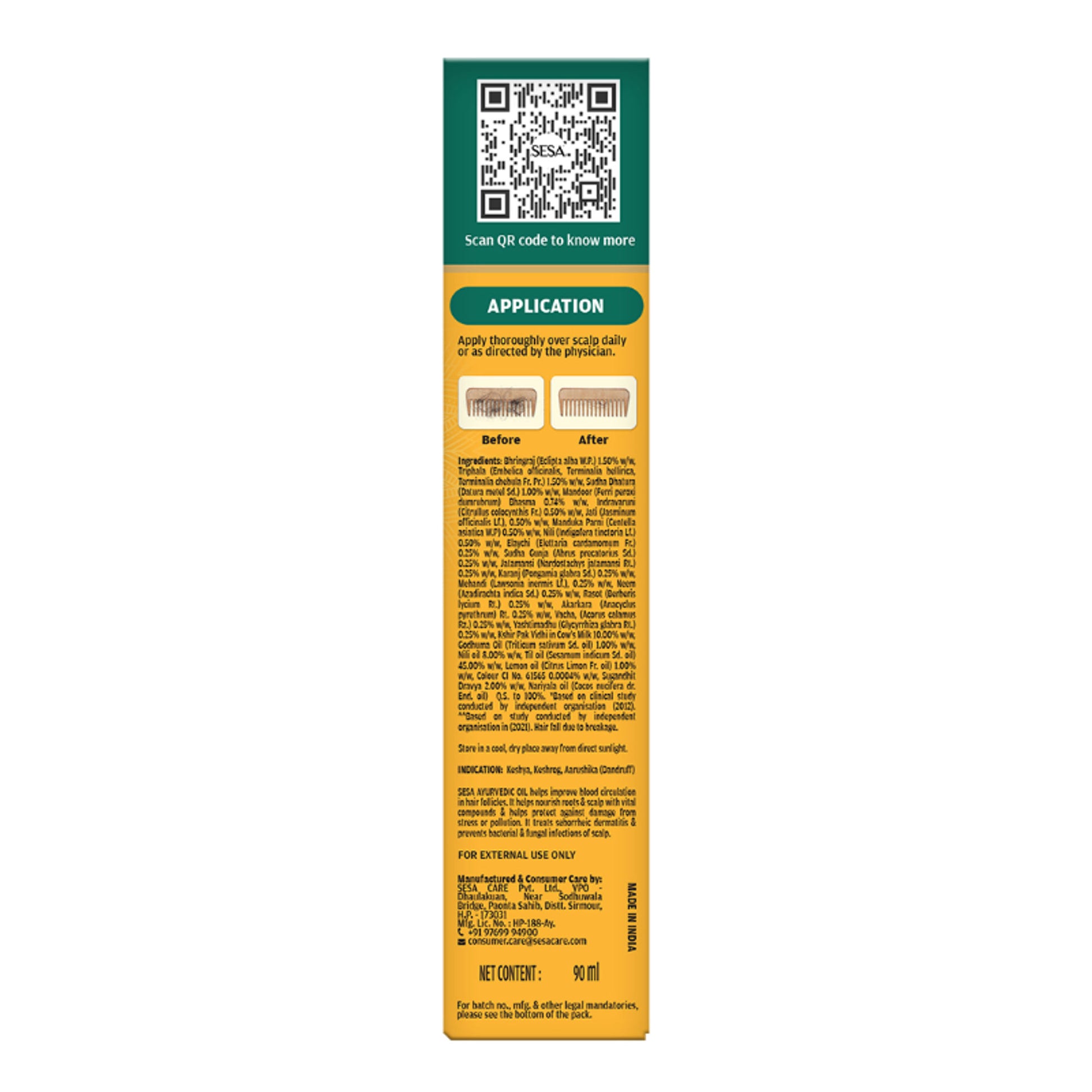 SESA Ayurvedic Hair Oil, 18 Herbs + 5 Oils, Kshir Pak Vidhi reduces Hair Fall & Supports Hair Growth