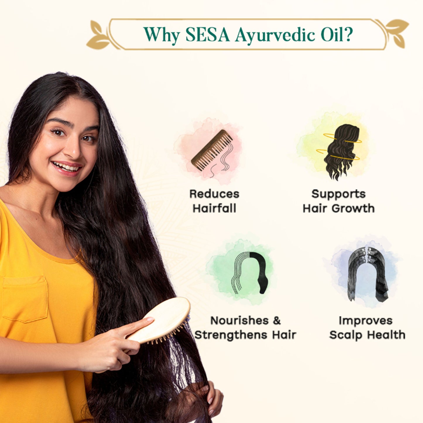 SESA Ayurvedic Hair Oil, 18 Herbs + 5 Oils, Kshir Pak Vidhi reduces Hair Fall & Supports Hair Growth