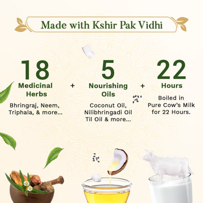 SESA Ayurvedic Hair Oil, 18 Herbs + 5 Oils, Kshir Pak Vidhi reduces Hair Fall & Supports Hair Growth