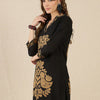 Dhiyona IE Floral Printed Thread Work V-Neck Straight Kurta with Palazzos