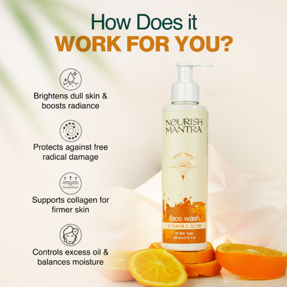 Nourish Mantra Vitamin C Glow Face Wash for Bright & Glowing Skin