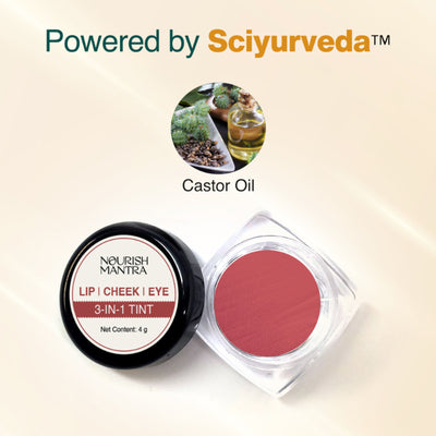 Nourish Mantra Lip, Cheek, & Eye Tint with Rich Pigment and Long-lasting Color 3 in 1