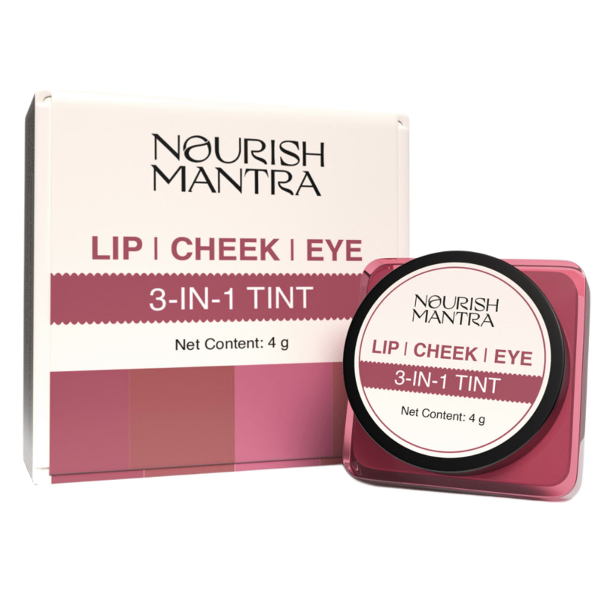 Nourish Mantra Lip, Cheek, & Eye Tint with Rich Pigment and Long-lasting Color 3 in 1