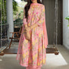 Dhiyona SN Women's Floral Printed Thread Work Pure Cotton A-Line Kurta With Trouser & Dupatta