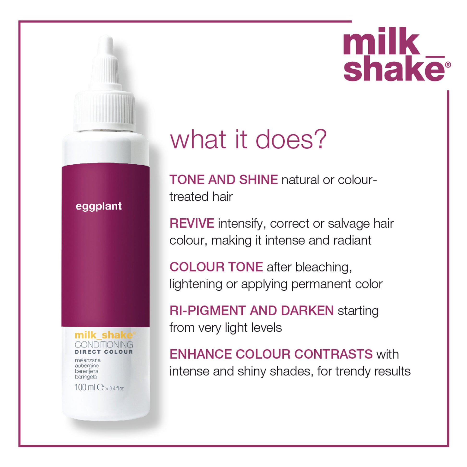 Milkshake Ammonia Free Conditioning Direct Color - Eggplant