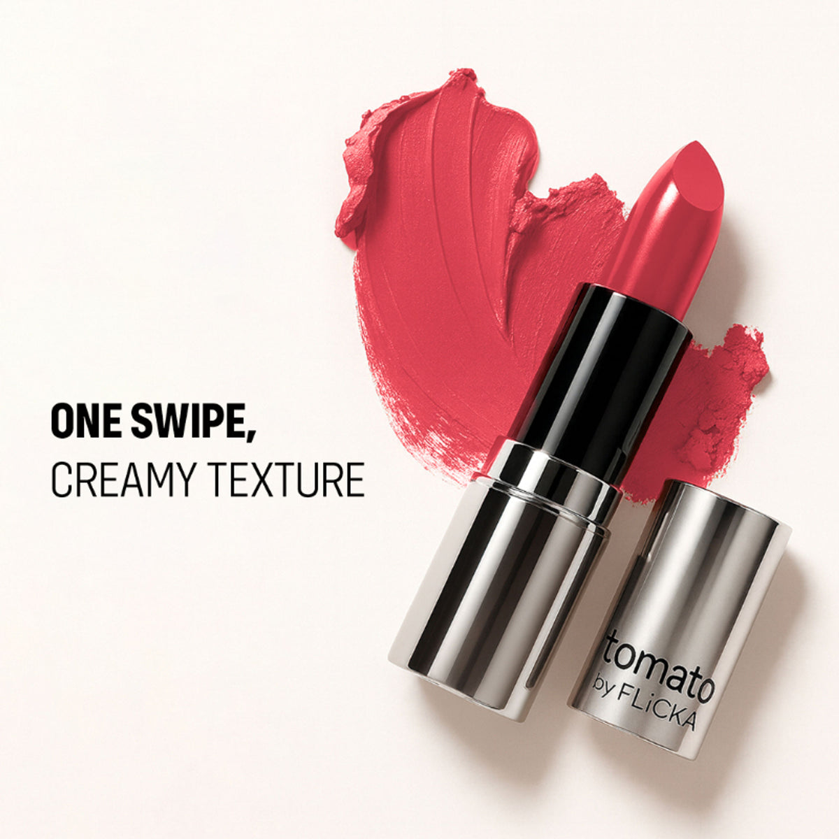 FLiCKA Flicka Tomato Bullet Lipstick in Shade 21, long-lasting, lightweight, rich matte finish with intense pigment.