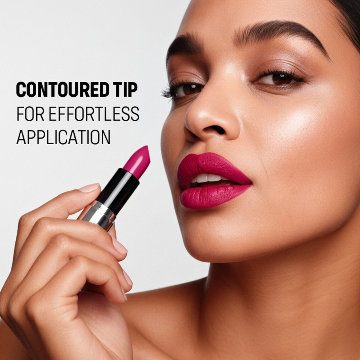 FLiCKA Flicka Tomato Bullet Lipstick in Shade 21, long-lasting, lightweight, rich matte finish, intense pigment, vibrant red color.