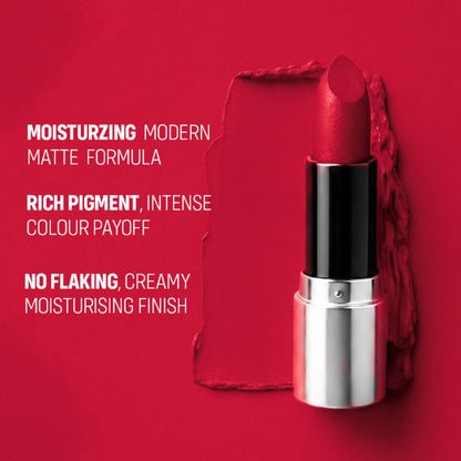 FLiCKA Flicka Tomato Bullet Lipstick in shade 25 with intense pigmentation, long-lasting, lightweight, rich matte finish.