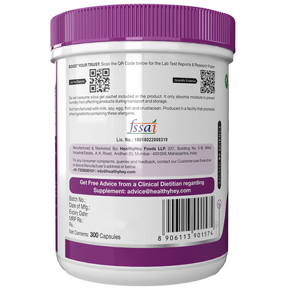 HealthyHey Nutrition Magnesium Glycinate 550mg Veg Capsules