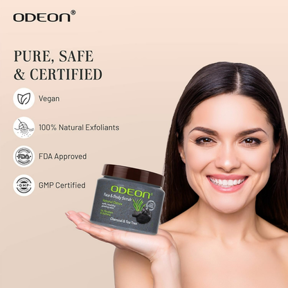 Odeon Charcoal & Tea Tree Oil Body Scrub