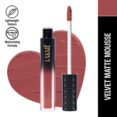 Lakme Xtraordin-Airy Velvet Matte Lip Mousse - 303 Nude Naturalle