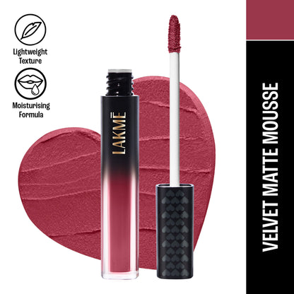 Lakme Xtraordin-Airy Velvet Matte Lip Mousse - 203 Plum Punch