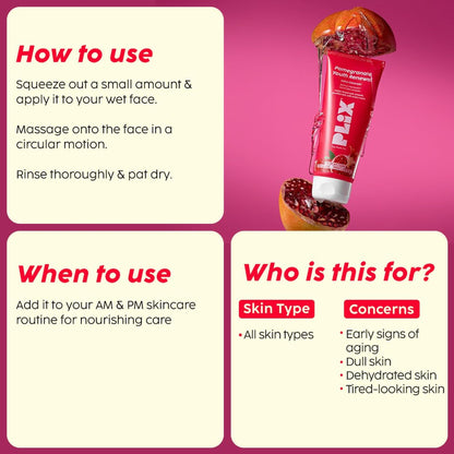 Plix The Plant Fix Pomegranate Youth Renewal Juicy Face Wash Cleanser