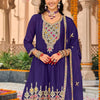 Dhiyona IE Floral Embroidered Sweetheart Neck Sequinned A-Line Kurta Dhoti Pants & Dupatta
