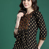 Dhiyona IE Printed Pleated Pure Cotton Kurta with Trousers