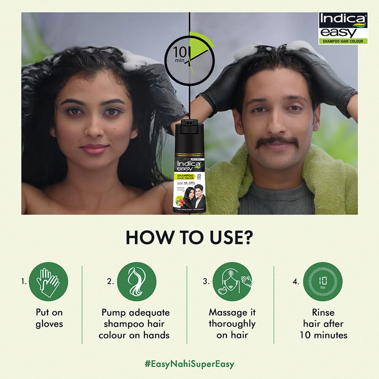Indica Easy Diy Natural Black Shampoo Hair Colour